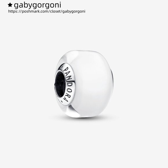 Pandora White Mini Murano Glass Charm - Picture 1 of 6